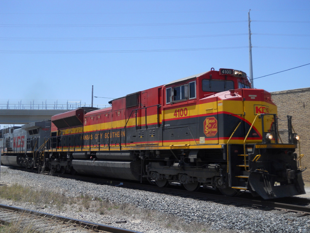 KCS 4100  17May2011  NB at McNeil Store with Stacks 